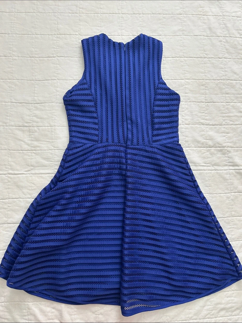 Kids Monteau Royal Blue Jeweled Neck Fit-and-Flare Dress